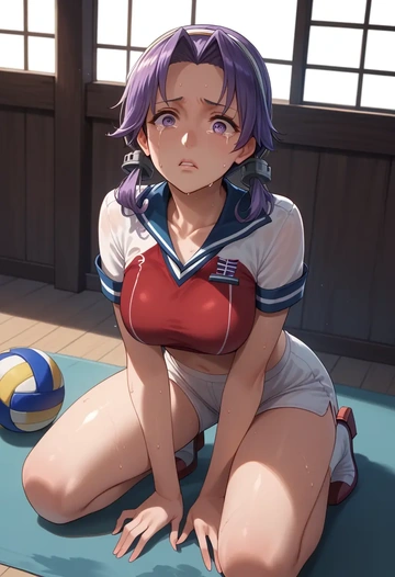 kantai_collection,hagikaze_(kancolle),volleyball uniform  - AI generated anime art