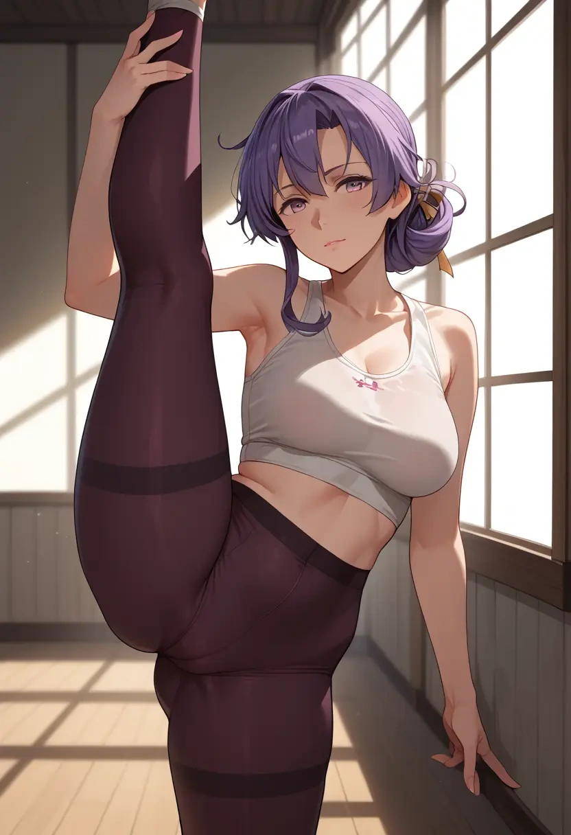 kantai_collection,hagikaze_(kancolle),yoga, standing split,sexy,  - 