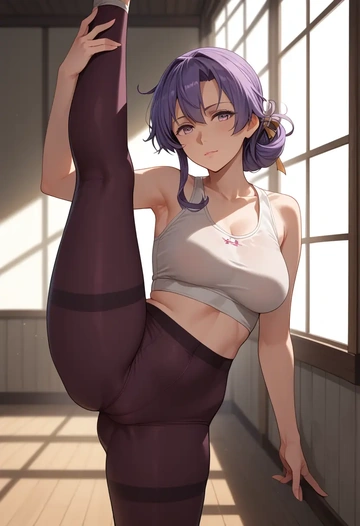 kantai_collection,hagikaze_(kancolle),yoga, standing split,sexy,  - AI generated anime art