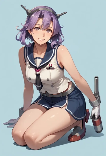 kantai_collection,hagikaze_(kancolle),sports vest,capri leggings  - AI generated anime art