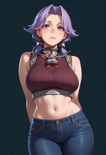 kantai_collection,hagikaze_(kancolle),crop top  - AI generated anime art