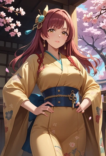 idolmaster,hagiwara_yukiho,kimono  - AI generated anime art