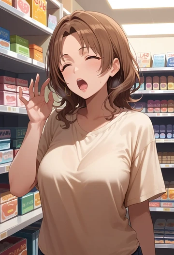 idolmaster,hagiwara_yukiho,tie-dye shirt,dolphin shorts  - AI generated anime art