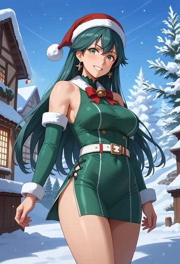 kantai_collection,haguro_(kancolle),Christmas,dress  - AI generated anime art