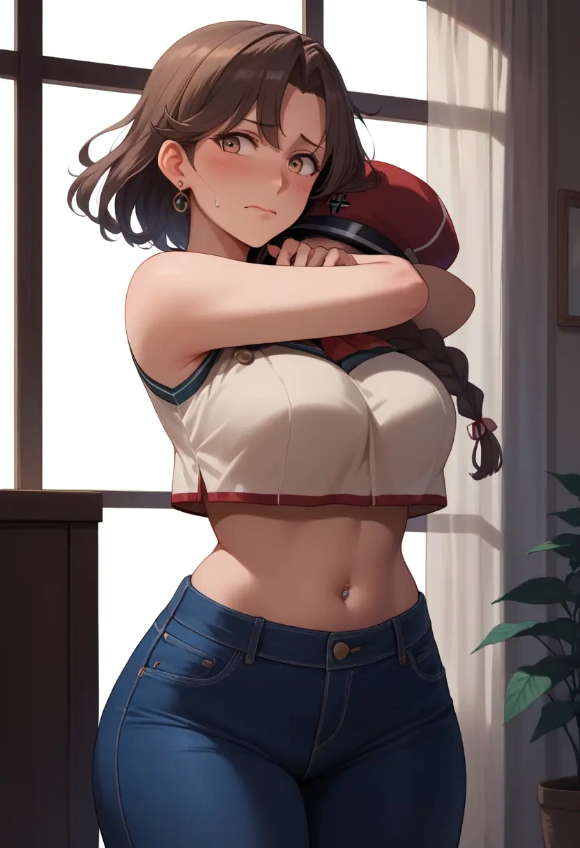 kantai_collection,haguro_(kancolle),crop top  - 