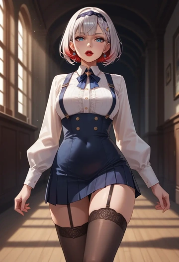 hololive,hakos_baelz,secretary,stockings  - AI generated anime art