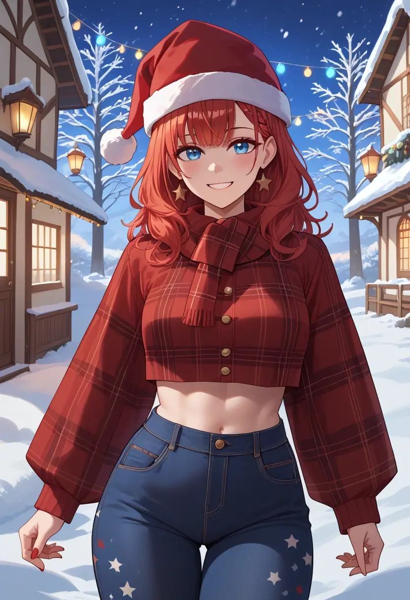 hololive,hakos_baelz,Christmas,plaid trousers  - 