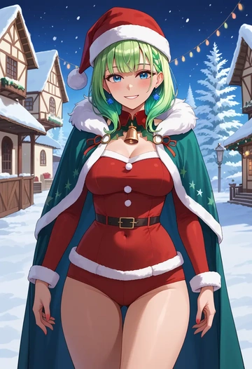 hololive,hakos_baelz,Christmas,dress  - AI generated anime art