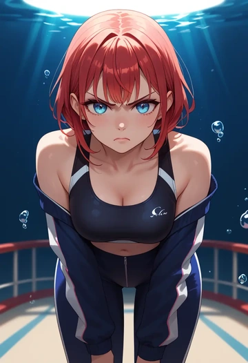 hololive,hakos_baelz,athletic,track suit  - AI generated anime art