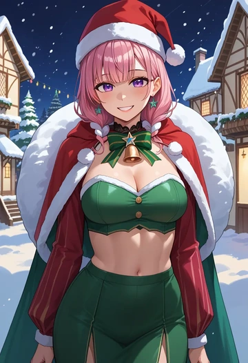 hololive,hakui_koyori_(1st_costume),Christmas,dress  - AI generated anime art