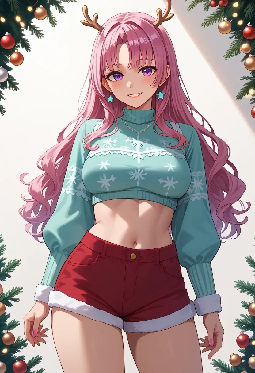 hololive,hakui_koyori_(1st_costume),Christmas,red velvet shorts  - 