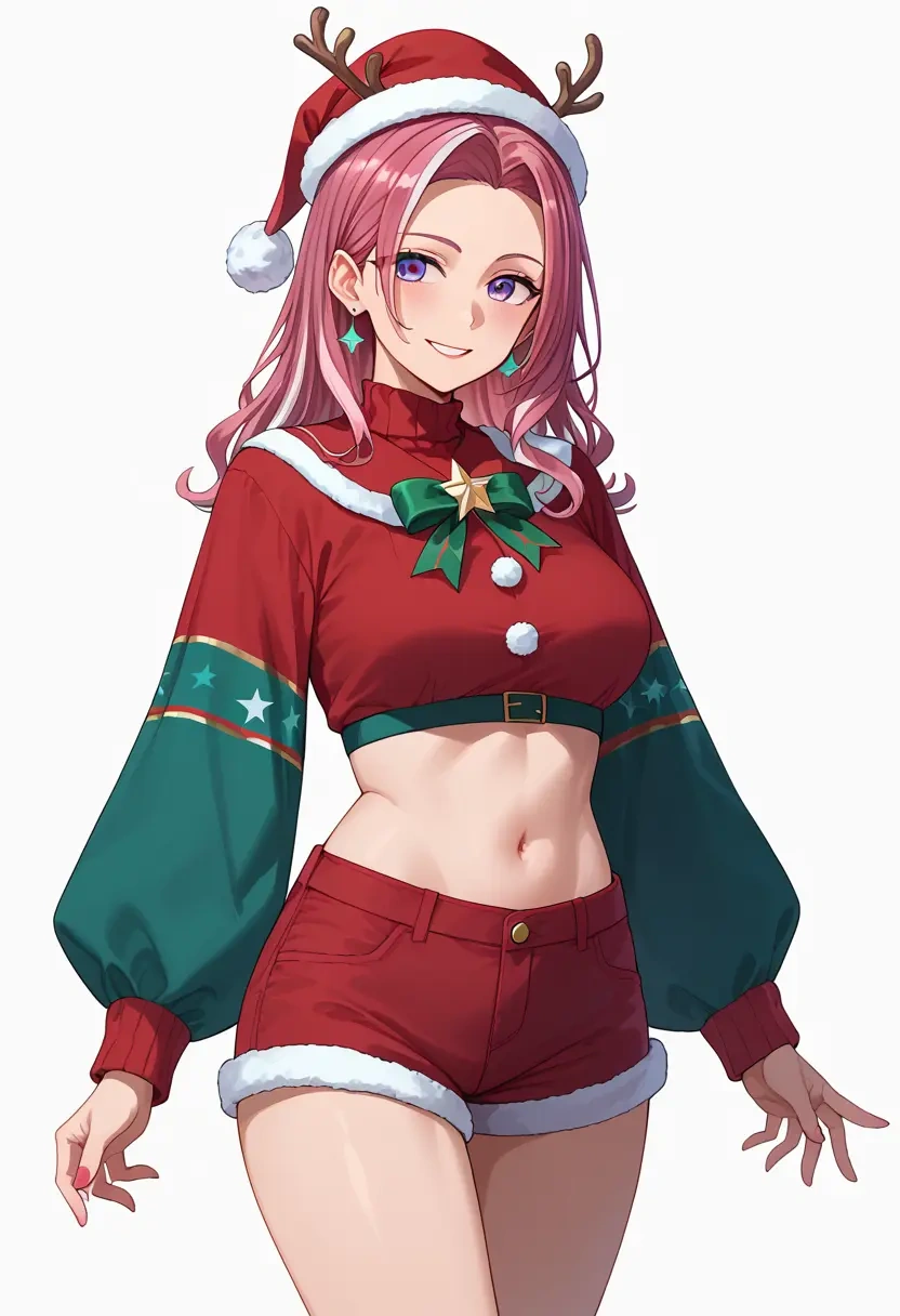 hololive,hakui_koyori,Christmas,red velvet shorts  - 