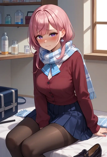 hololive,hakui_koyori,winter,student uniform,cardigan  - AI generated anime art