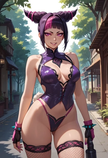 street_fighter,han_juri,bunny girl, sexy,stockings  - AI generated anime art