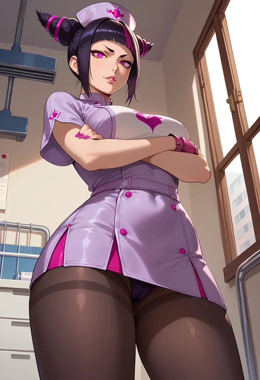 street_fighter,han_juri,nurse pantyhose,mini skirt, sexy  - 