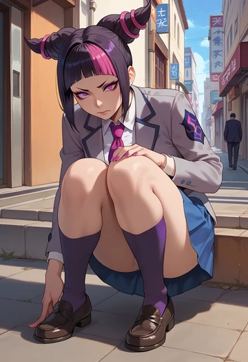 street_fighter,han_juri,winter,student uniform,blazer  - AI generated anime art