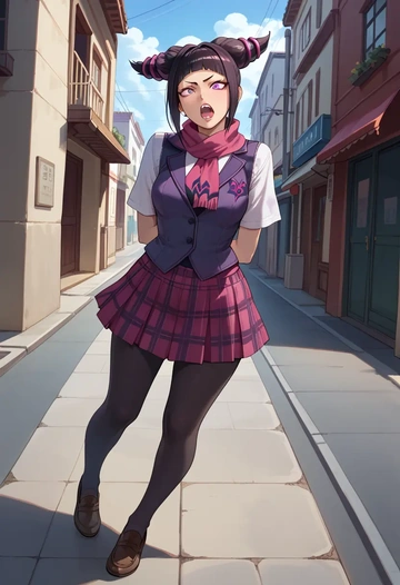 street_fighter,han_juri,winter,student uniform,vest  - AI generated anime art