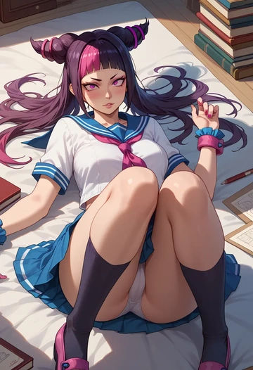 street_fighter,han_juri,sailor, uniform  - AI generated anime art