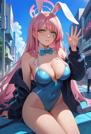 blue_archive,hanako_(swimsuit)_(blue_archive),bunny girl, sexy  - AI generated anime art