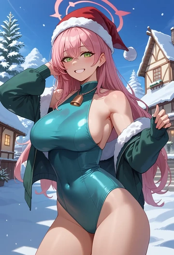 blue_archive,hanako_(swimsuit)_(blue_archive),Christmas,dress  - AI generated anime art