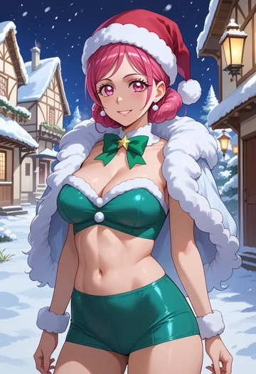 precure,hanasaki_tsubomi,Christmas,dress  - AI generated anime art