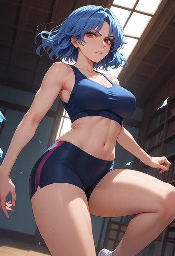 touhou,haniyasushin_keiki,yoga shorts  - AI generated anime art