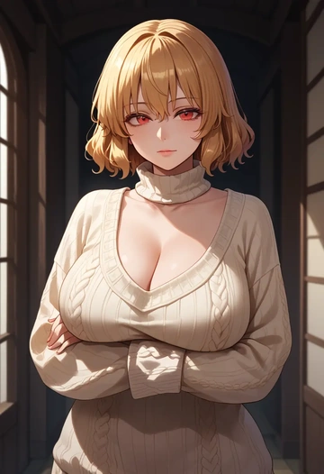 touhou,haniyasushin_keiki,sweater  - AI generated anime art