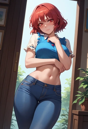 touhou,haniyasushin_keiki,crop top  - AI generated anime art