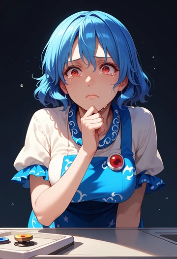 touhou,haniyasushin_keiki,pop art shirt,dolphin shorts  - AI generated anime art