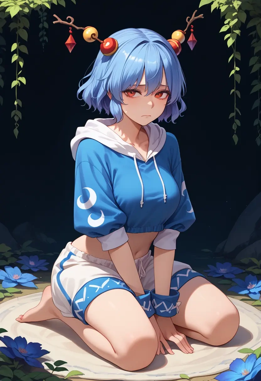 touhou,haniyasushin_keiki,hoodie,cropped,high-waisted joggers  - 