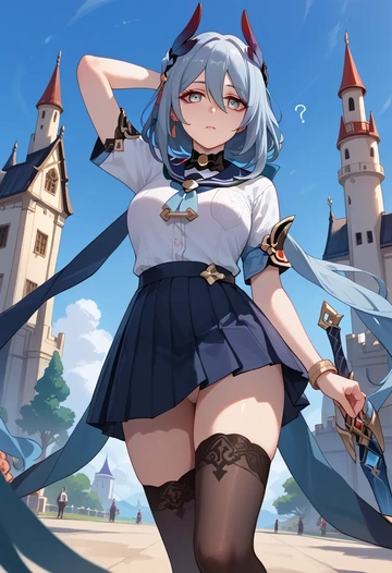 star rail,hanya,jk uniform, stockings  - AI generated anime art