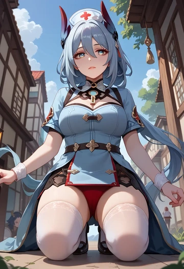 star rail,hanya,nurse,stockings,sexy,panties  - AI generated anime art