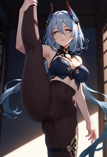 star rail,hanya,yoga, standing split,sexy,  - AI generated anime art