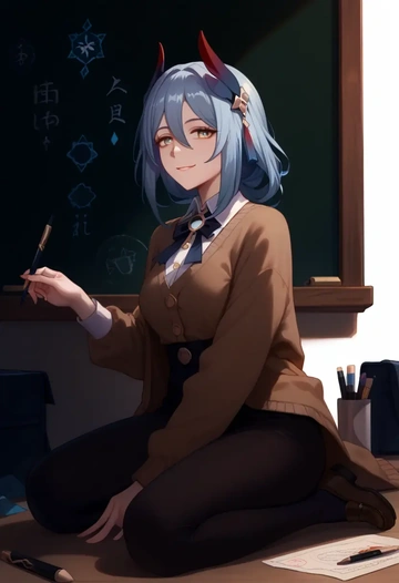 star rail,hanya,teacher, sweater  - AI generated anime art