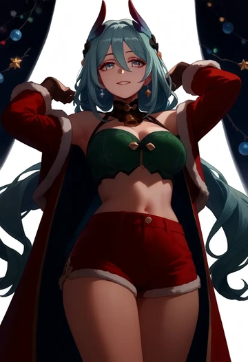 star rail,hanya,Christmas,red velvet shorts  - AI generated anime art