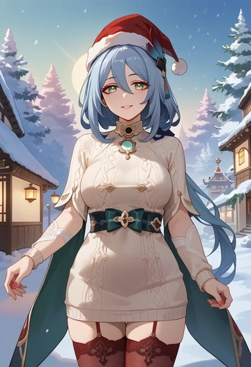 star rail,hanya,Christmas,sweater dress,stockings  - AI generated anime art