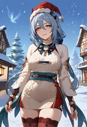 star rail,hanya,Christmas,sweater dress,stockings  - AI generated anime art