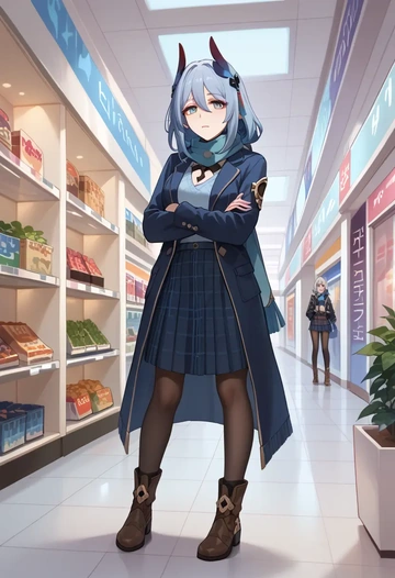 star rail,hanya,winter,student uniform,down jacket  - AI generated anime art