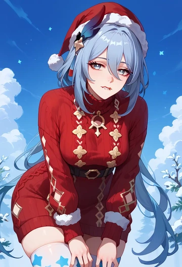 star rail,hanya,Christmas,sweater dress,stockings  - AI generated anime art