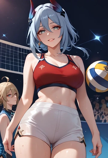 star rail,hanya,volleyball uniform  - AI generated anime art