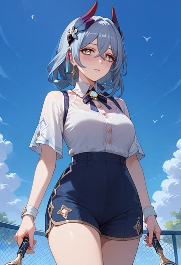 star rail,hanya,tennis polo,skort  - AI generated anime art