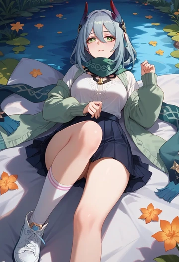 star rail,hanya,spring,student uniform,knit sweater  - AI generated anime art