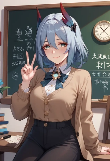 star rail,hanya,teacher, sweater  - AI generated anime art