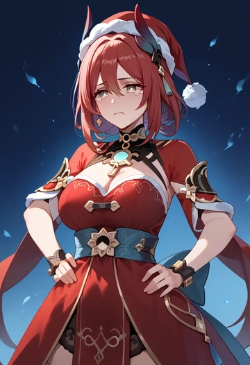 star rail,hanya,Christmas,red velvet dress  - AI generated anime art