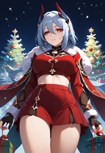 star rail,hanya,Christmas,skirt  - AI generated anime art