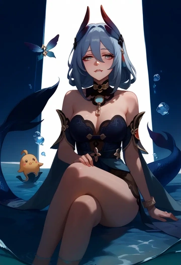 star rail,hanya,gown,strapless,mermaid silhouette  - AI generated anime art