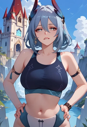 star rail,hanya,sports bra,wide-leg joggers  - AI generated anime art