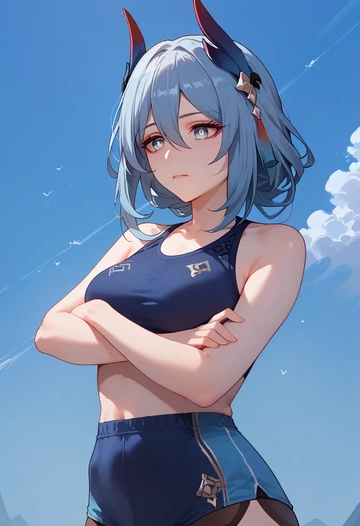 star rail,hanya,tankini top,board shorts  - AI generated anime art