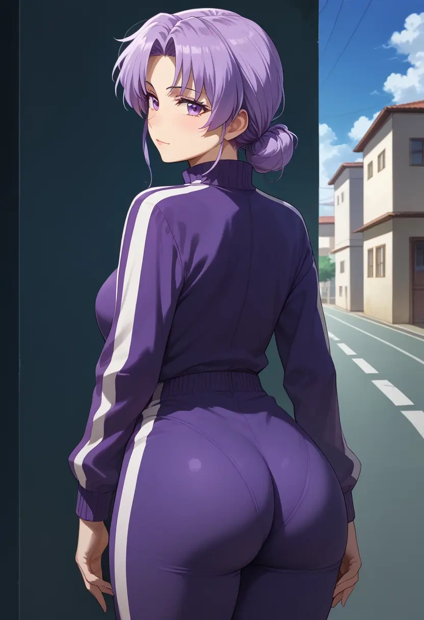 higurashi_no_naku_koro_ni,hanyuu,track suit,back, ass  - 