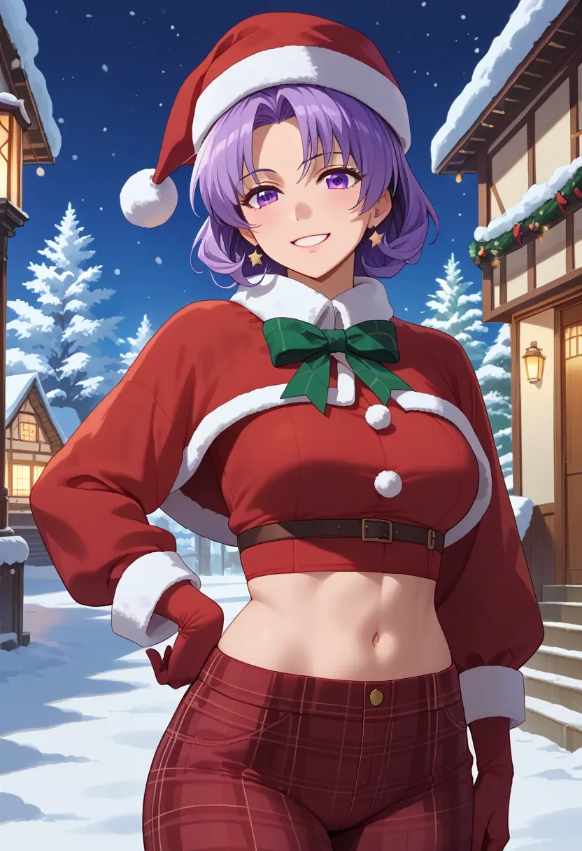 higurashi_no_naku_koro_ni,hanyuu,Christmas,plaid trousers  - 